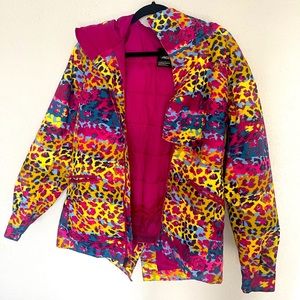 North face snow jacket leaopard print